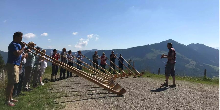 Geübt wird auf der wunderschönen Alp Silwängen ob Sörenberg.