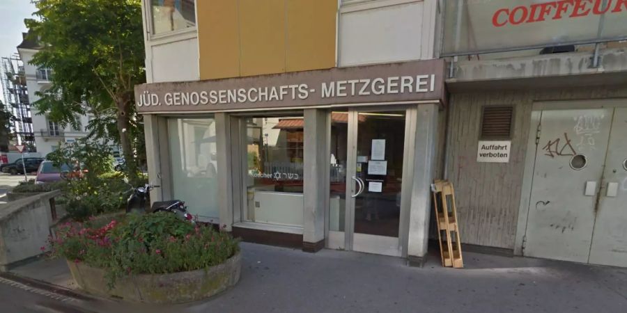 Die Jüdische Genossenschafts-Metzgerei vor der Sachbeschädigung.