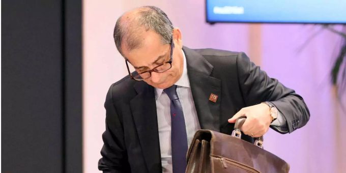 Giovanni Tria, italienischer Finanz- und Wirtschaftsminister, ist bei einem Treffen der Euro-Finanzminister. Giovanni Tria, italienischer Finanz- und Wirtschaftsminister, ist bei einem Treffen der Euro-Finanzminister.