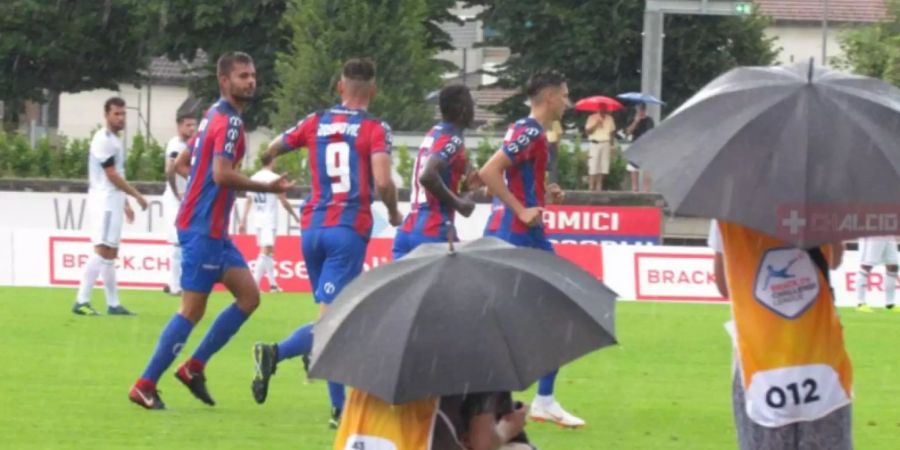 Der FC Chiasso hatte bereits am Sonntag gegen Vaduz mit widrigen Bedingungen zu kämpfen.