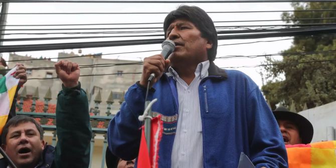 Boliviens Präsident Evo Morales bei einer Ansprache