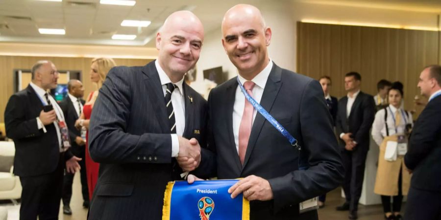 Alain Berset traf an der Fussball-WM in Russland auch FIFA-Präsident Gianni Infantino.