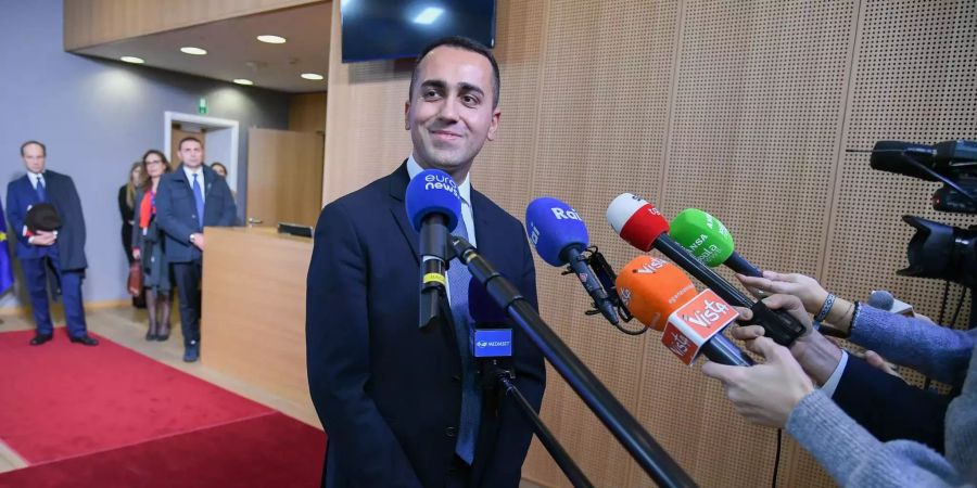 Luigi DiMaio, stellvertretender Premierminister von Italien, besucht den EU-Rat in Brüssel.