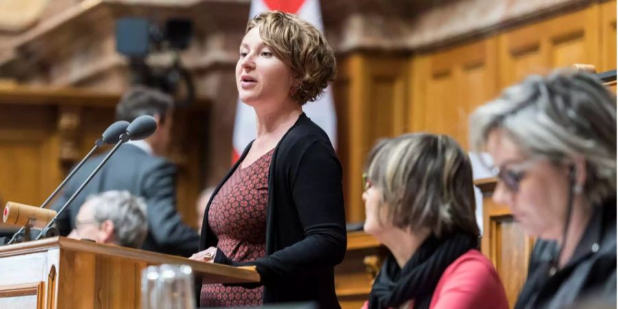 Irene Kaelin, GPS-AG, spricht an der Frühlingssession der Eidgenössischen Räte in Bern.