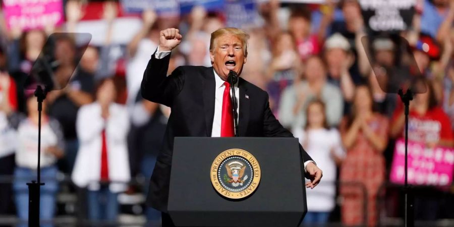 US-Präsident Donald Trump bei seiner Rede in Wheeling, West Virginia.