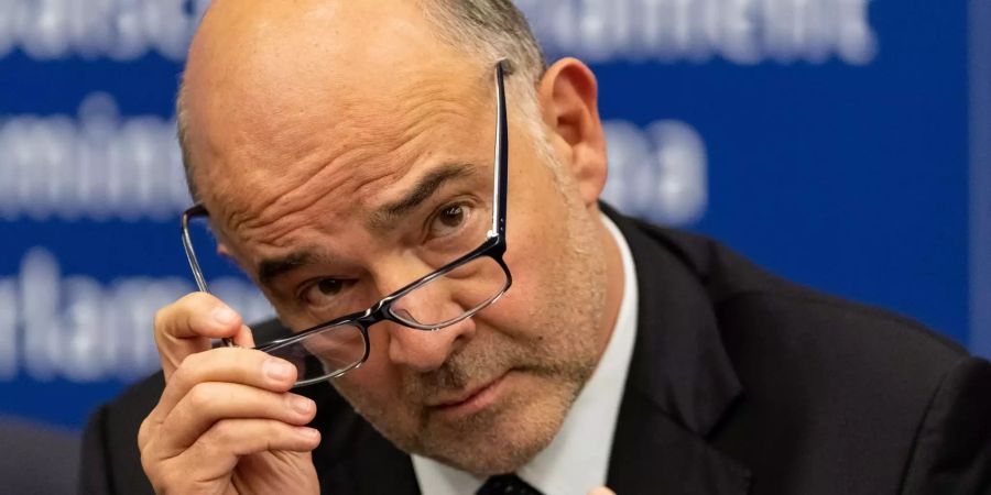 EU-Kommissar Pierre Moscovici bei einer Pressekonferenz des Europäischen Parlaments in Strassburg, Brüssel.