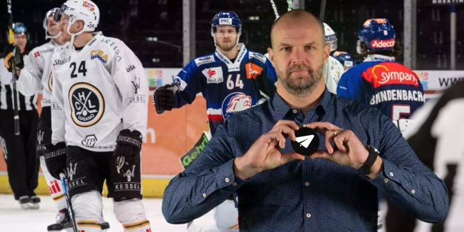 Die ZSC Lions jubeln beim Spiel gegen HC Lugano über ein Tor.