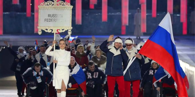 Wird es dieses Jahr nicht mehr geben: Das russische Team an den Paralympics in Sotschi 2014. Wird es dieses Jahr nicht mehr geben: Das russische Team an den Paralympics in Sotschi 2014.