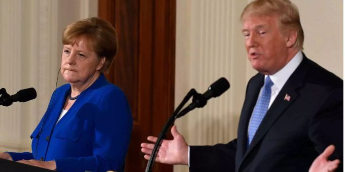 Angela Merkel und Donald Trump begegneten sich zwar freundlich, kamen aber zu keiner Einigung. Angela Merkel und Donald Trump begegneten sich zwar freundlich, kamen aber zu keiner Einigung.