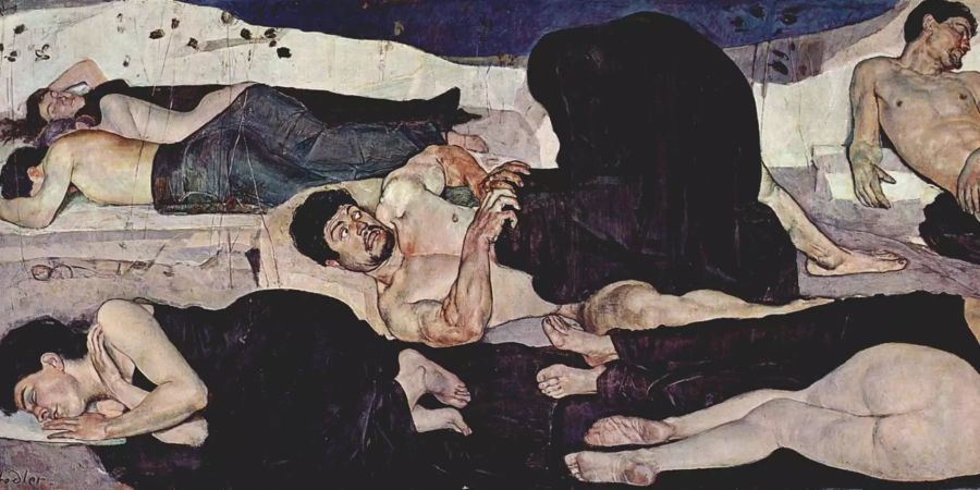 Hodler wusste zu provozieren: «Die Nacht» wurde 1891 in Genf wegen unzüchtiger Darstellung wieder abgehängt, in Paris hingegen gefeiert. (Ausschnitt)