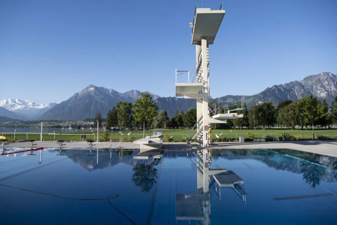 Alt und gross: Das Strandbad Thun hat über 100 Jahre auf dem Buckel. Strandbad Thun, Badi, Freibad