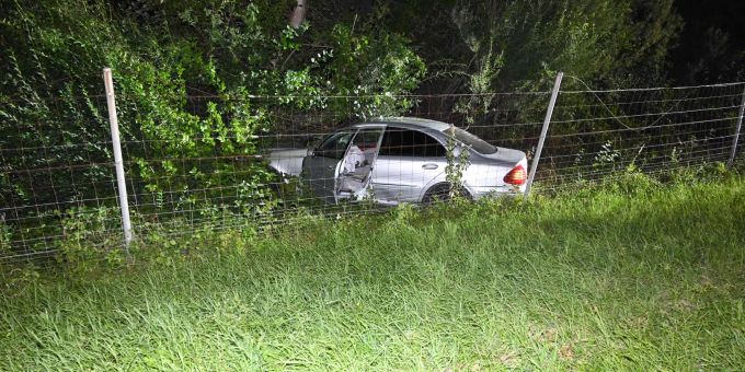 Autofahrer prallt in Wildschutzzaun auf der A13 bei Buchs SG Selbstunfall auf A13