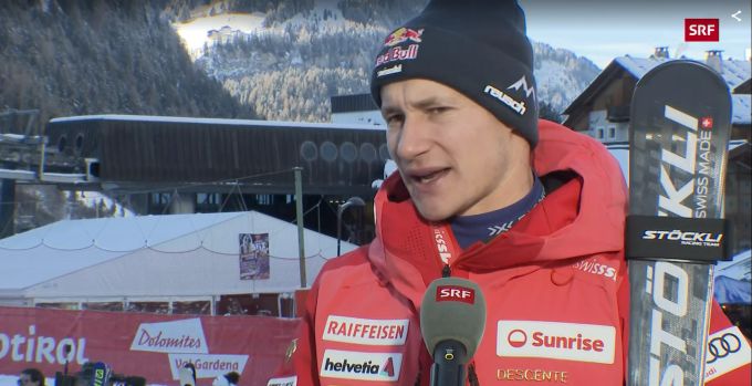 Marco Odermatt im Interview nach der Abfahrt in Gröden. Marco Odermatt