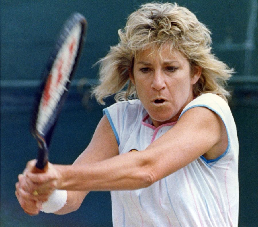 Chris Evert im Einsatz in Wimbledon im Jahr 1987.