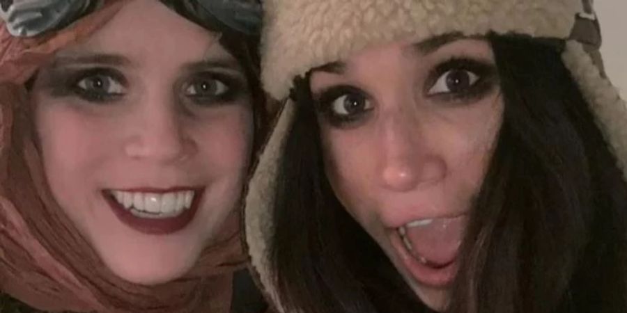 Prinzessin Eugenie, die Tochter von Herzogin Fergie, und Meghan Markle bei einer Halloweenparty 2016.