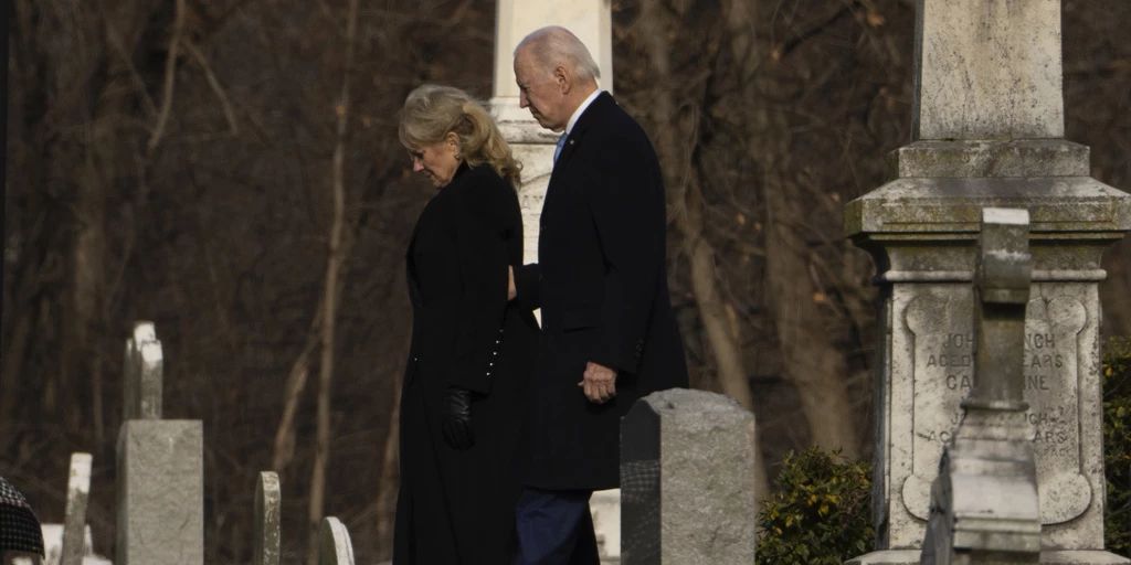 Joe Biden visits his first wife and daughter’s grave