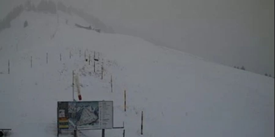 Im Gebiet Grimmialp liegt jetzt Schnee. Die Verantwortlichen hoffen, dass sie die Bahnen bald eröffnen können.