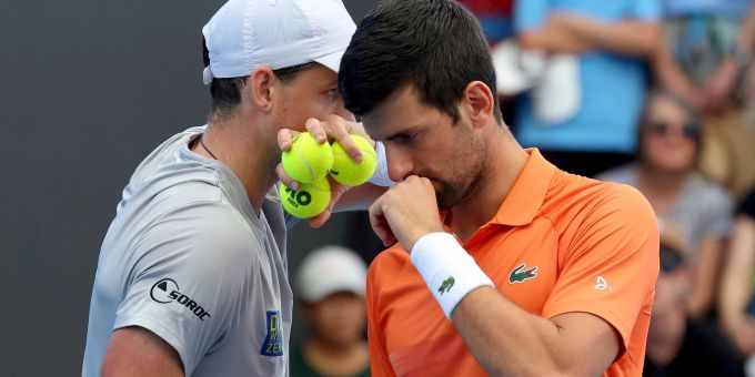 Novak Djokovic (rechts) trat im Doppel mit Vasek Pospisil an. Novak Djokovic