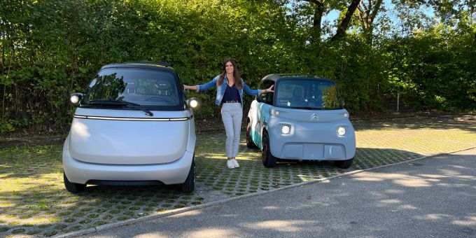 Süss & winzig - Cyndie testet den Citroen Ami und Microlino