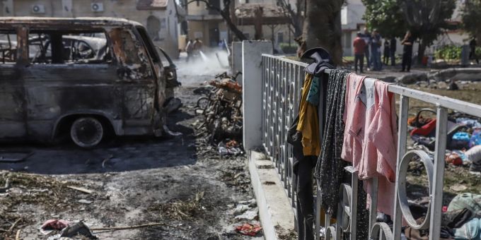 Die israelische Armee meldete einen Angriff auf den Innenhof des Al-Ahli-Spitals im Norden des Gazastreifens. (Archivbild) Innenhof des Al-Ahli-Spitals