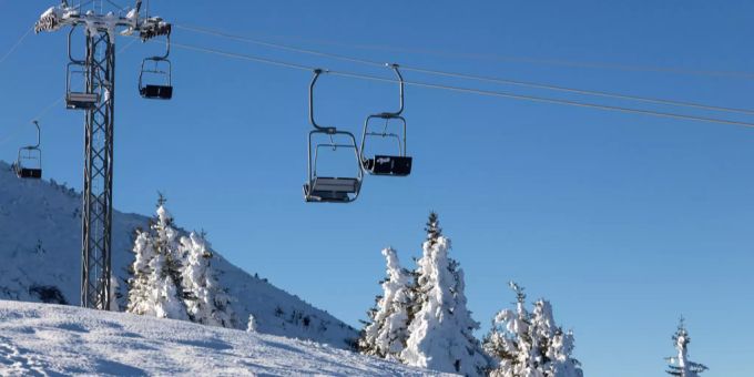 Gondeln auf dem Skigebiet Brambrüesch. Brambrüesch Gondeln