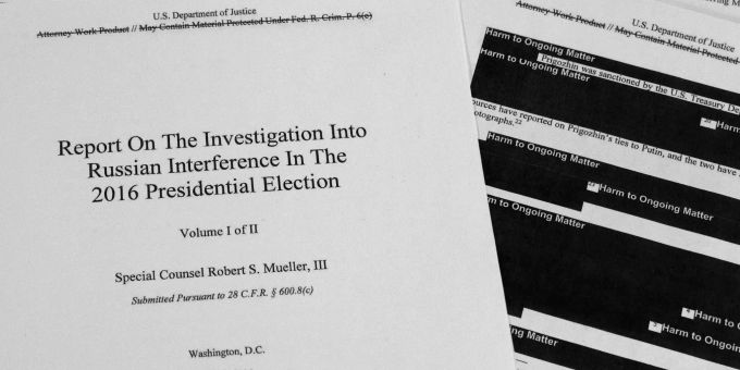 Der bearbeitete Mueller-Bericht zur Russland-Affäre wurde veröffentlicht. Der Rechtsbeistand von US-Präsident Trump hat nach Darstellung des Justizministeriums vorab Einsicht in den in Teilen geschwärzten Bericht von Sonderermittler Mueller zur Russland-Untersuchung gehabt. Donald Trump Mueller Bericht