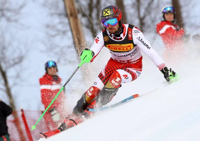 Marcel Hirscher während dem Slalom an der Ski-WM in Are. Marcel Hirscher