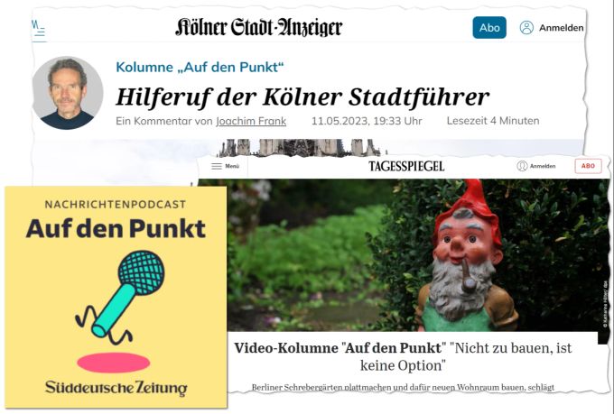 Kolumnen, die «Auf den Punkt» heissen. Kolumnen Auf den Punkt