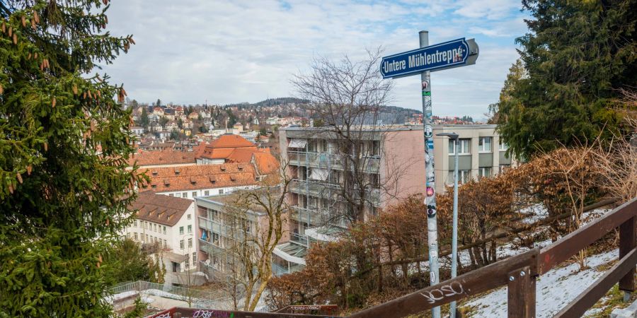 Die untere Mühletreppe in St. Gallen.