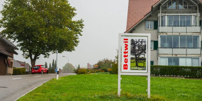 Die Ortseinfahrt Bettwil. Die Ortseinfahrt Bettwil.