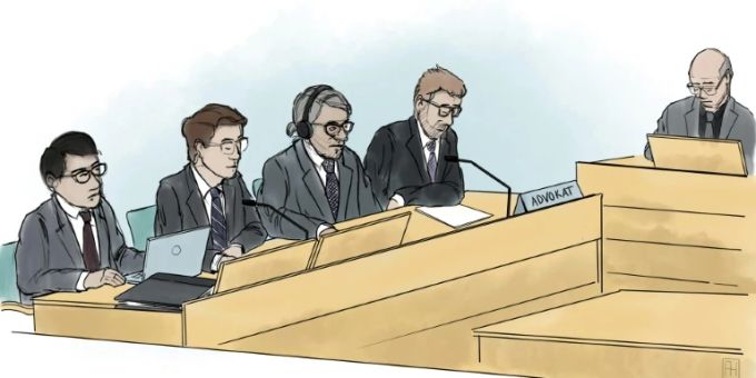 Gerichtszeichnung zum Auftakt des Prozesses gegen Macchiarini (M) Gerichtszeichnung zum Auftakt des Prozesses gegen Macchiarini (M)