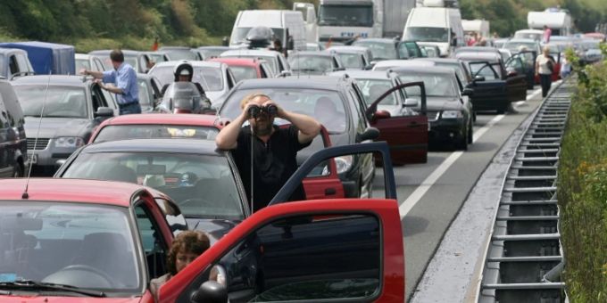Stau auf einer Autobahn Stau auf einer Autobahn