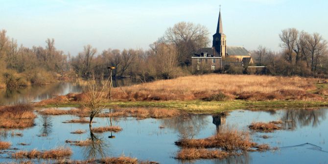 Auenlandschaft Wasser Sumpf Morr Kirche