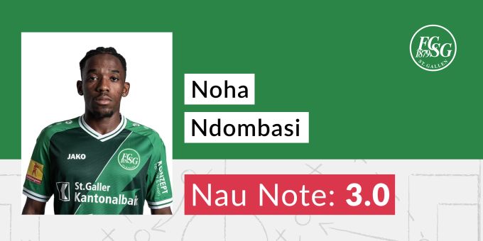 Die Note für Noha Ndombasi vom FC St. Gallen. FCSG Noha Ndombasi