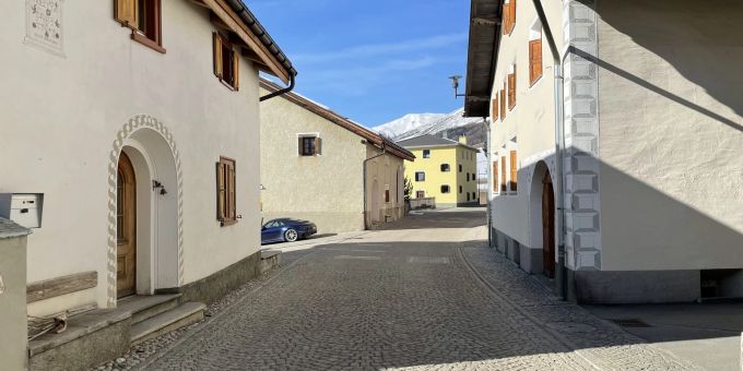 Unfallstelle in S-chanf Unfallstelle in S-chanf