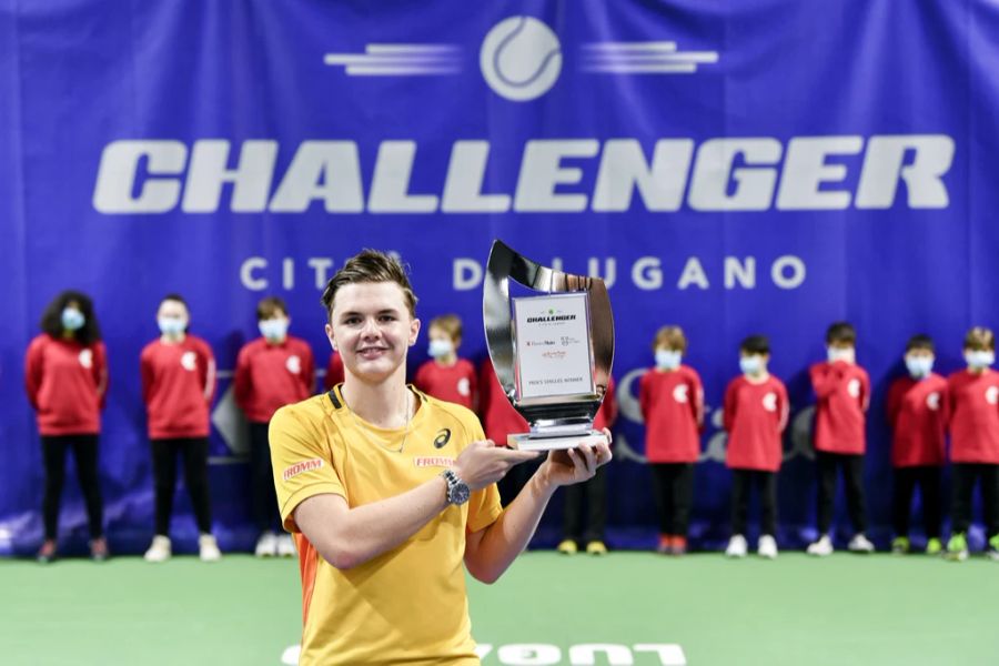 In Lugano konnte Dominic Stricker 2021 über seinen ersten Challenger-Titel jubeln.