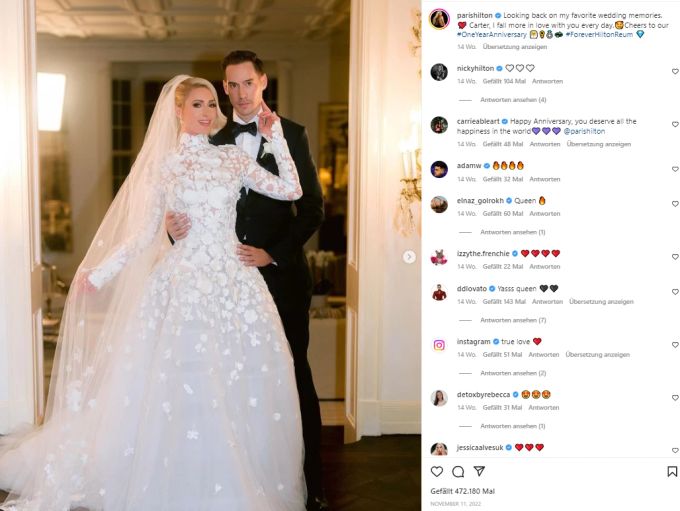 Paris Hilton und Carter Reum bei ihrer Hochzeit. Paris Hilton