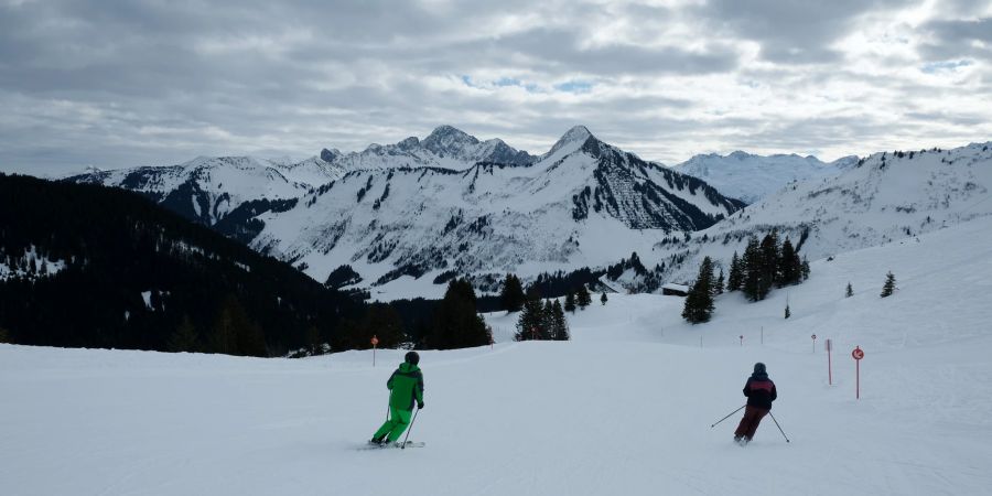 Abfahrt Piste Ski Damüls