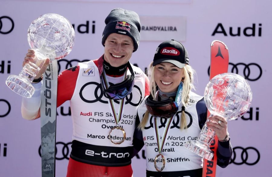 Die beiden überragenden Figuren im Ski-Sport: Marco Odermatt und Mikaela Shiffrin.