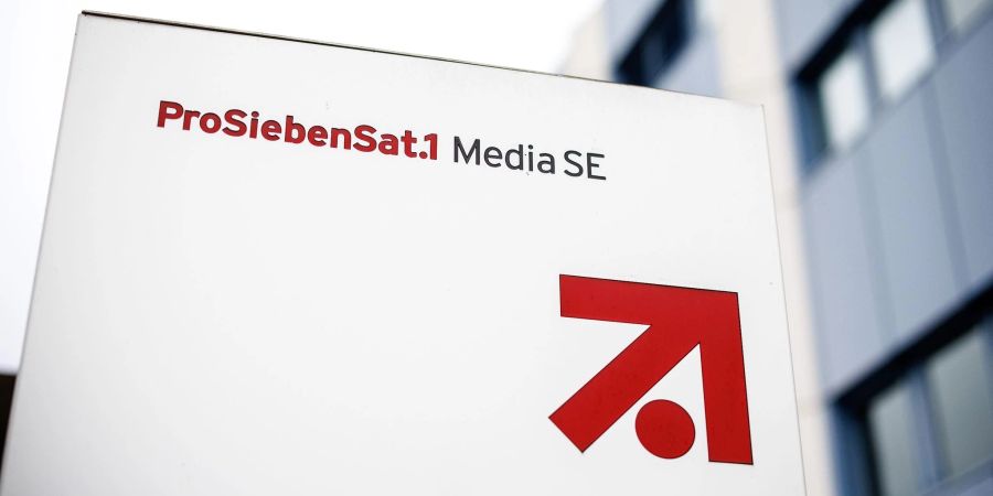 Das Logo der «ProSiebenSat.1 Media SE» im Gewerbegebiet «Unterföhring Park».