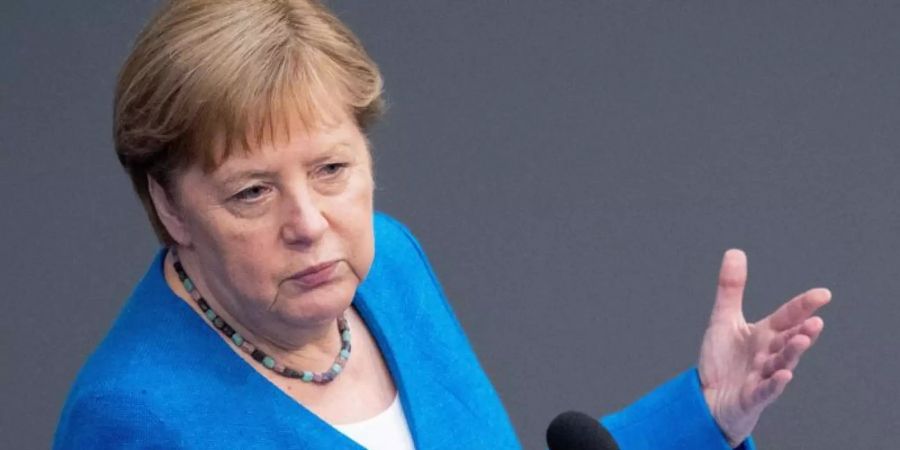 «Das sollte uns Warnung und Auftrag zugleich sein», sagt Kanzlerin Angela Merkel mit Blick auf den auch in Deutschland zunehmenden Anteil der Delta-Variante. Foto: Kay Nietfeld/dpa