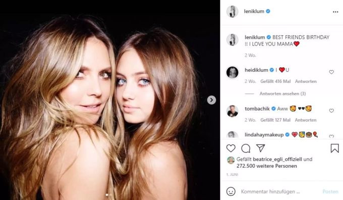 Leni mit Mama Heidi Klum. leni