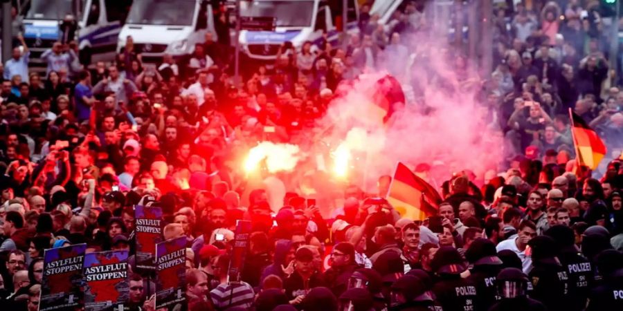 Demonstrationen in Chemnitz (D).