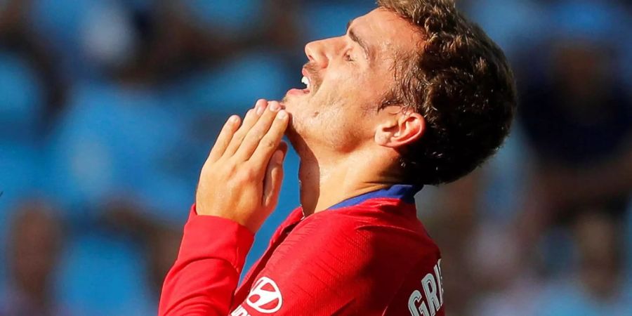 Atlético Madrids Antoine Griezmann trauert einer vergebenen Chance hinterher.