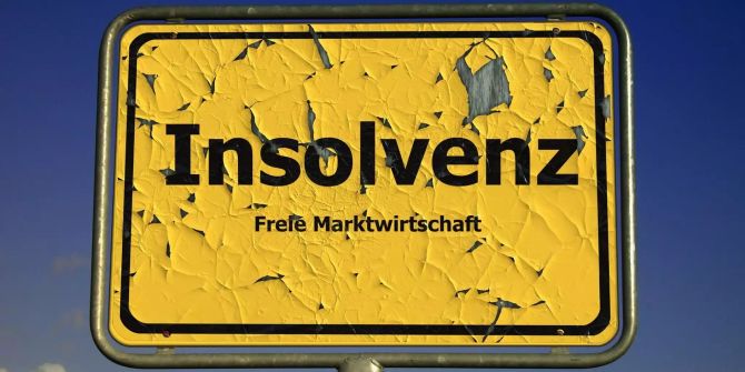 Verkehrsschild auf dem «Insolvenz» steht.