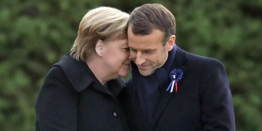 Bundeskanzlerin Angela Merkel (CDU) und Frankreichs Präsident Emmanuel Macron.