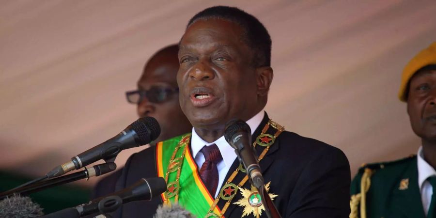 Emmerson Mnangagwa, Präsident von Simbabwe, spricht an einer Veranstaltung.