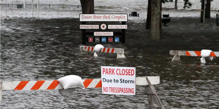 Der Union Point Park steht unter Wasser, während sich Hurrikan «Florence» nähert.