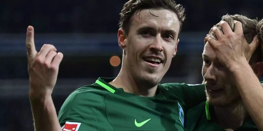 Werder Bremens Max Kruse feiert den wichtigen Sieg.