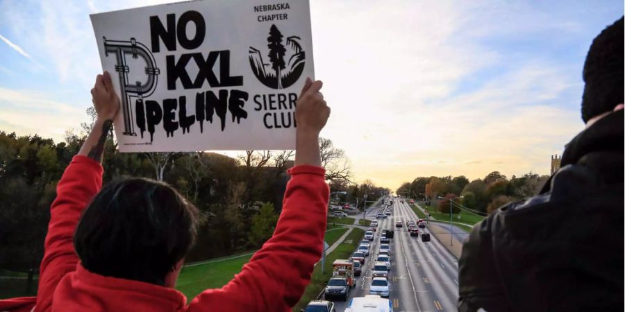 Gegner der Keystone XL protestieren. (Archivbild)